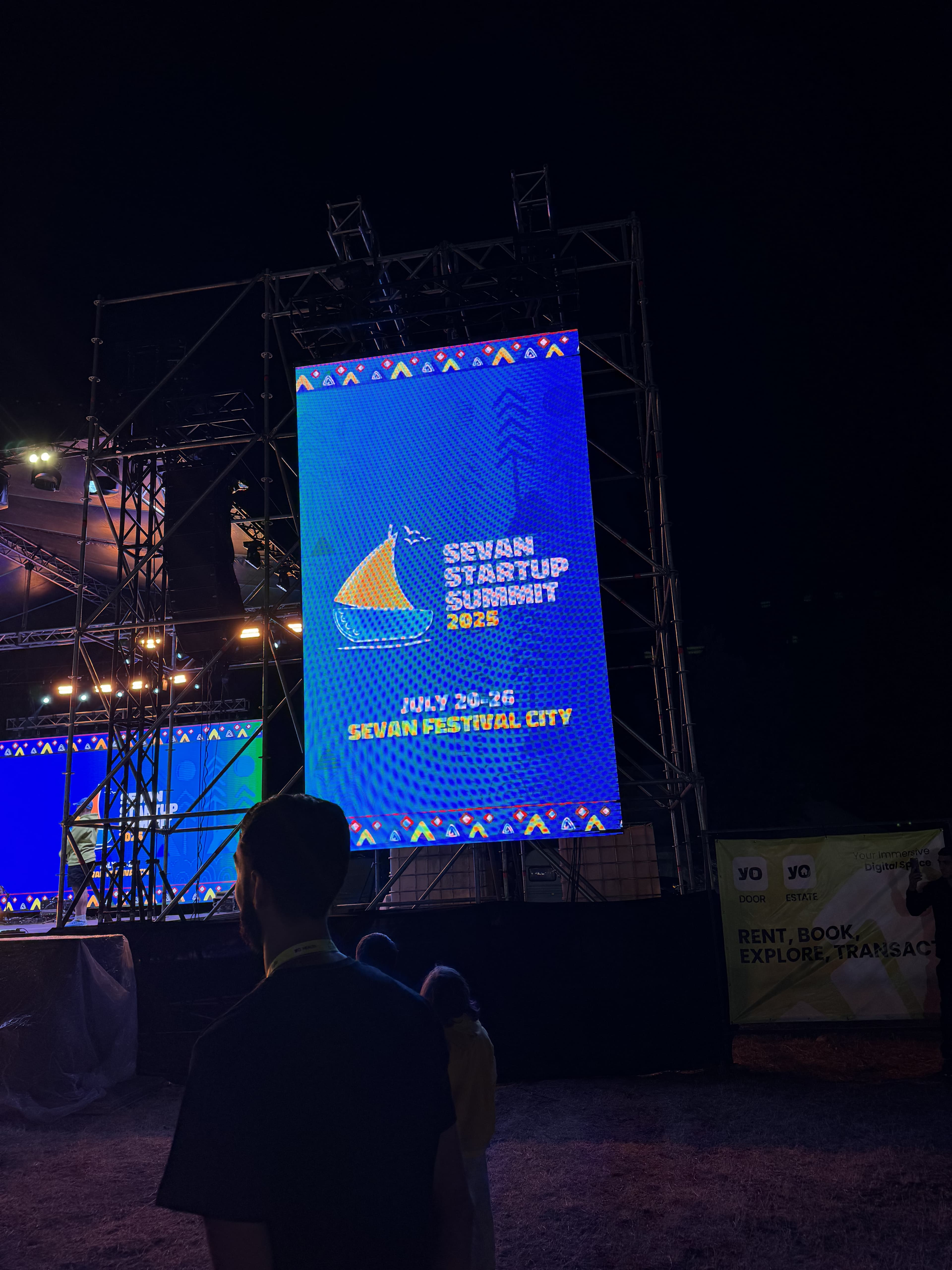 Setting up camp at Lake Sevan